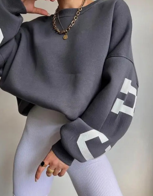 Load image into Gallery viewer, (Free Shipping)(Tariffs included in price)Streetwear Women's Unisex Sweatshirt Printed Long Sleeve Crewneck
