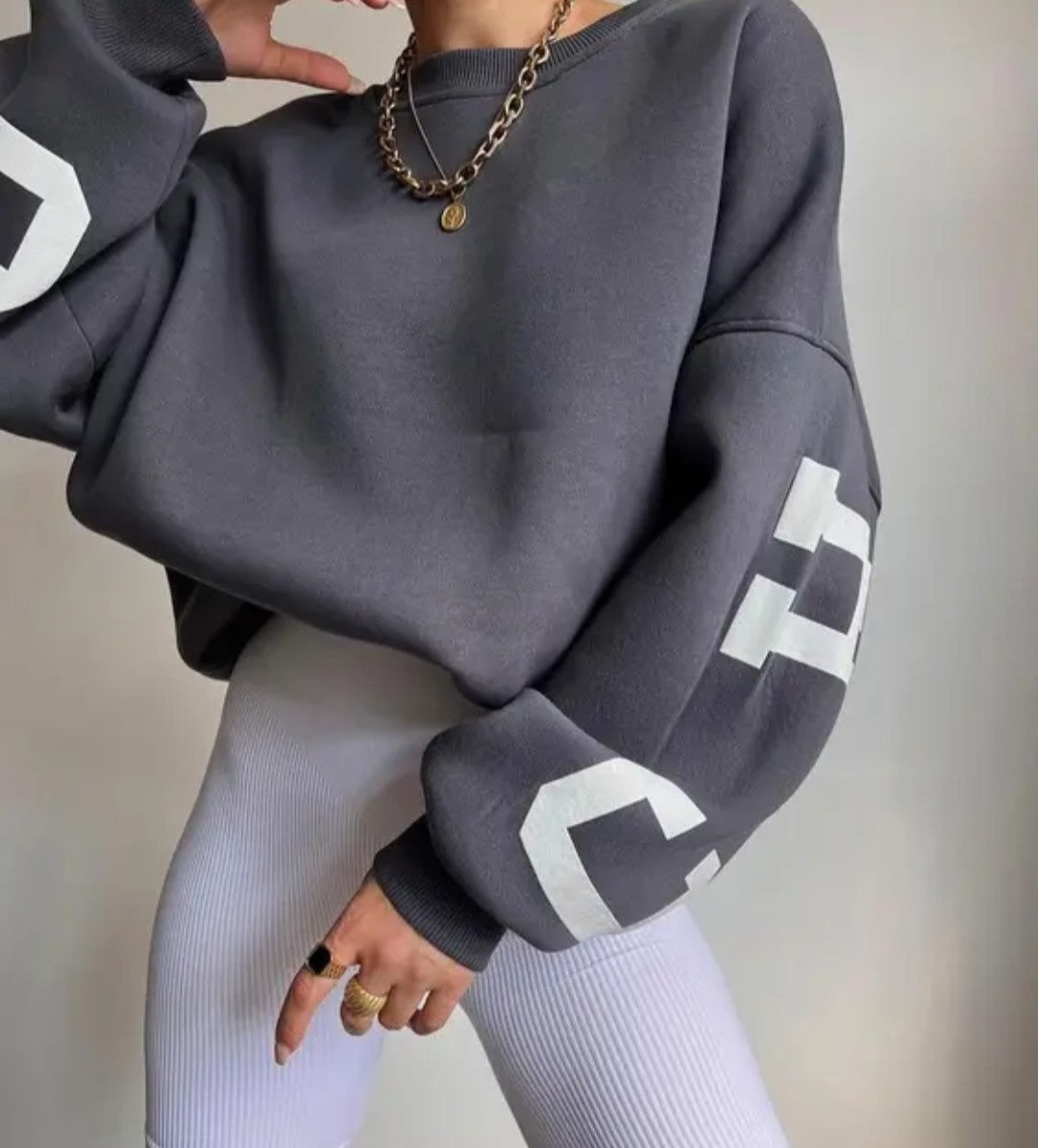 (Free Shipping)(Tariffs included in price)Streetwear Women's Unisex Sweatshirt Printed Long Sleeve Crewneck