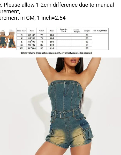 Load image into Gallery viewer, (Free Shipping)(Tariffs included in price) Retro Fashion Denim Bodycon Jumpsuit Women Sleeveless Backless Elasticity Washed Romper Female Overalls
