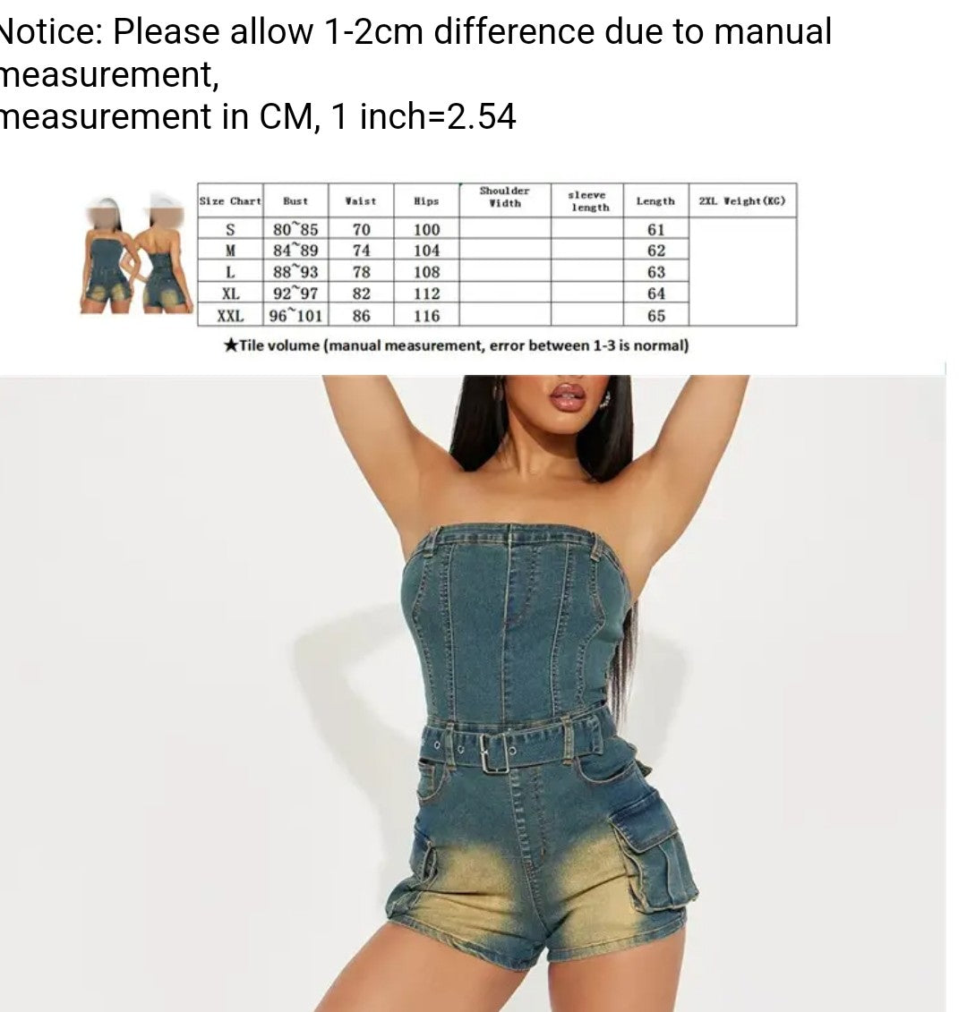 (Free Shipping)(Tariffs included in price) Retro Fashion Denim Bodycon Jumpsuit Women Sleeveless Backless Elasticity Washed Romper Female Overalls
