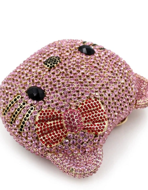 Load image into Gallery viewer, (Free Shipping)(Tariffs included in price) Kitty Head Anime Diamond Evening Clutch Rhinestone Bags New Gorgeous Unique Metallic Rhinestone Purses Wedding Clutches

