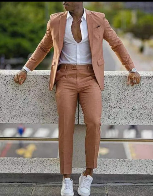 Load image into Gallery viewer, (Free Shipping)Men's 2 Piece Plaid Blazer Digital Print Suit Jacket with Zipper Fly Business Style
