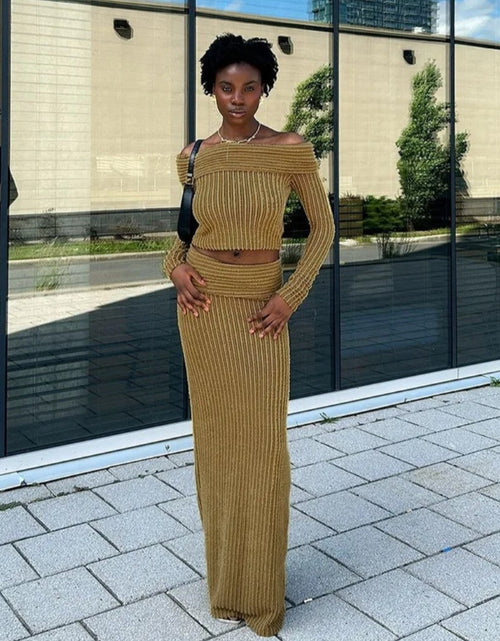 Load image into Gallery viewer, (Free Shipping)(Tariffs included in price) New slim fit top over skirt long sleeve suit for women
