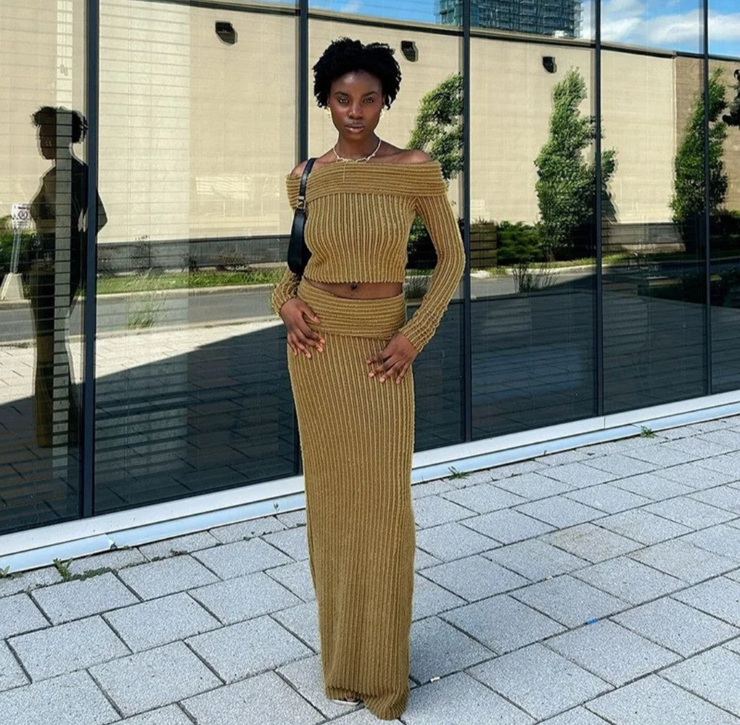 (Free Shipping)(Tariffs included in price) New slim fit top over skirt long sleeve suit for women