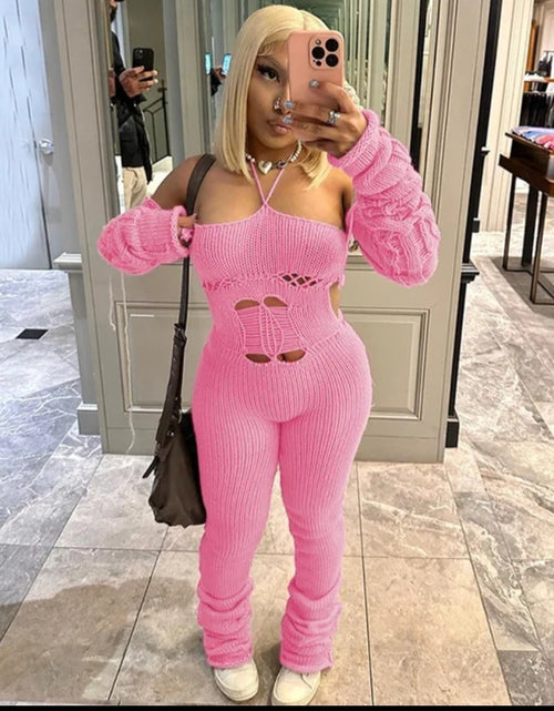 Load image into Gallery viewer, (Free Shipping)(Tariffs included in price) Casual Fashion Outfits Plus Size Print Long Sleeve Tops Sweat Leggings 2 Two Piece Pants Sets Fall Spring Women Clothing
