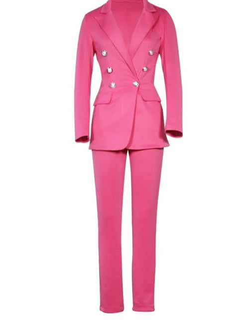 Load image into Gallery viewer, (Free Shipping)(Tariffs included in price) New Formal Outfit Set Plain Lady Blazer And Long Pants Blazers Suits Two Pieces Women Suit
