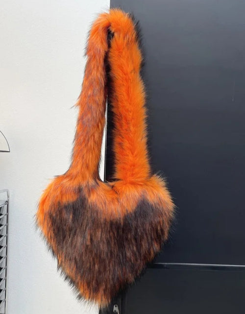 Load image into Gallery viewer, (Free Shipping)(Tariffs included in price) Woman's Faux Fur Heart Shaped Shoulder Crossbody Bag Winter Fur HandBags for women Female Clutch Purse Messenger Bag
