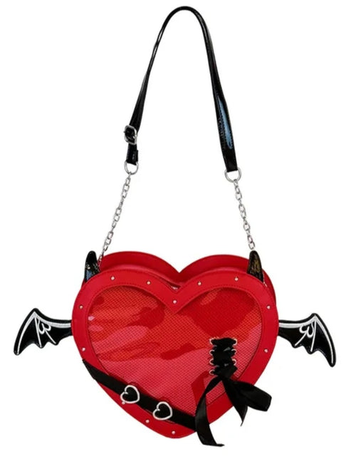 Load image into Gallery viewer, (Free Shipping)(Tariffs included in price) Love Heart Design bag Women New Transparent Crossbody Bags Girls Purses and Handbags Bag for Girls Uniform Bag
