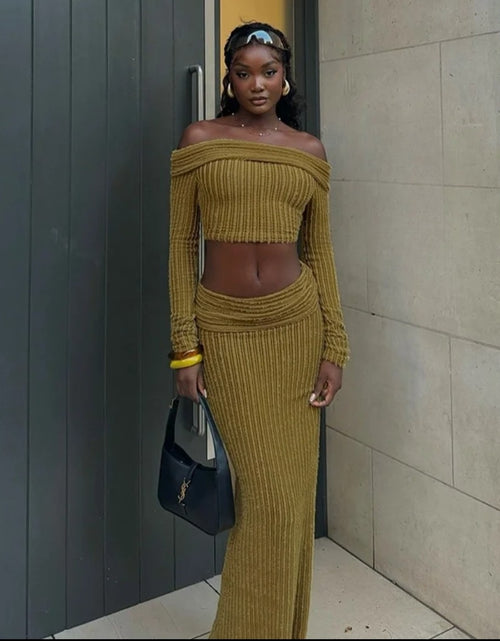 Load image into Gallery viewer, (Free Shipping)(Tariffs included in price) New slim fit top over skirt long sleeve suit for women
