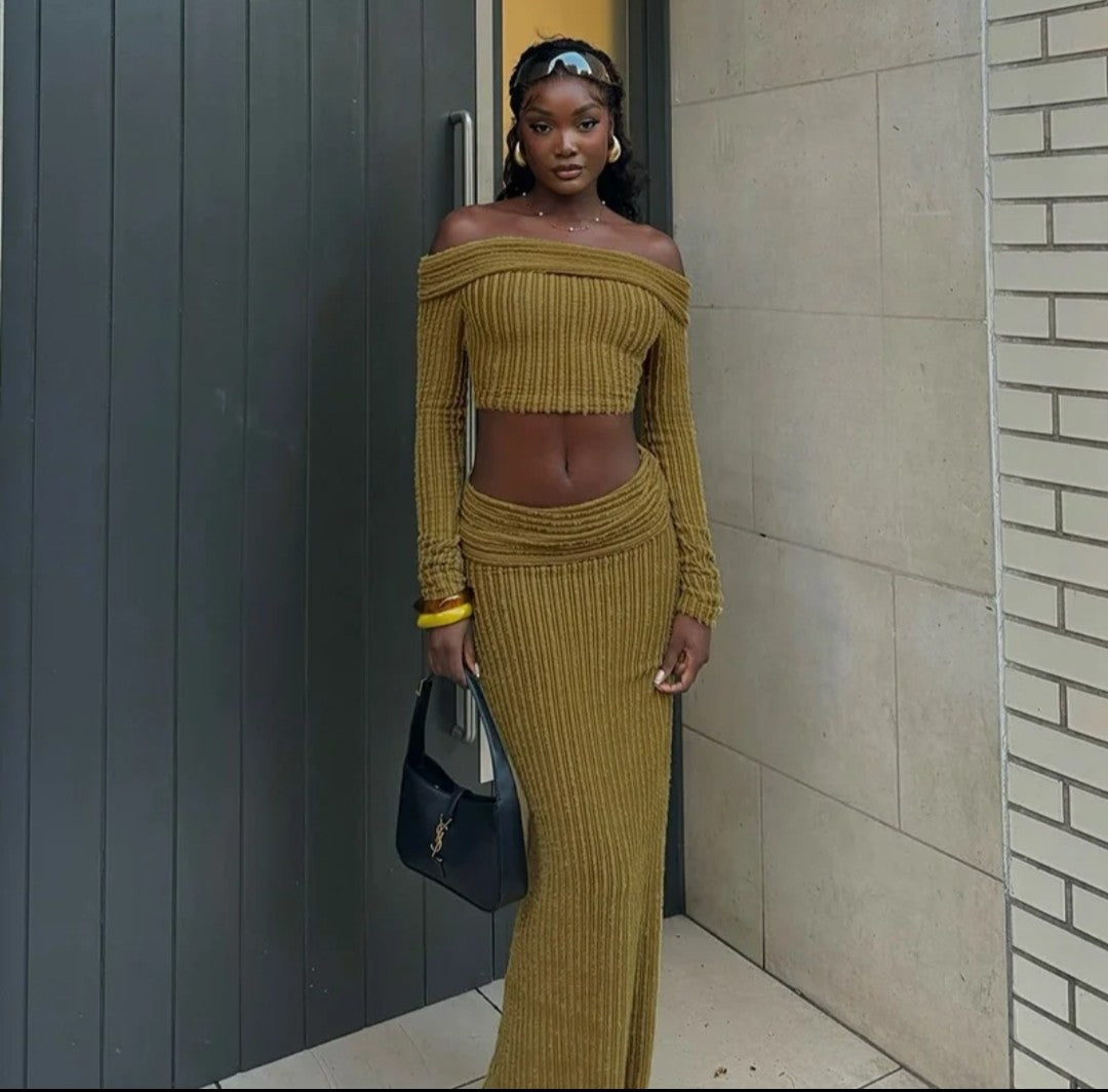 (Free Shipping)(Tariffs included in price) New slim fit top over skirt long sleeve suit for women