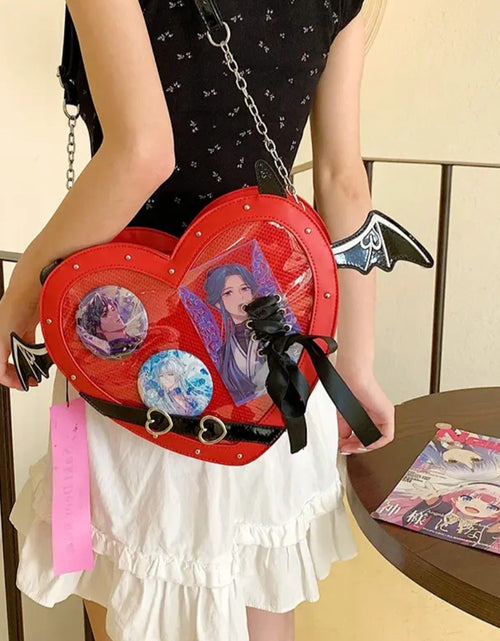 Load image into Gallery viewer, (Free Shipping)(Tariffs included in price) Love Heart Design bag Women New Transparent Crossbody Bags Girls Purses and Handbags Bag for Girls Uniform Bag
