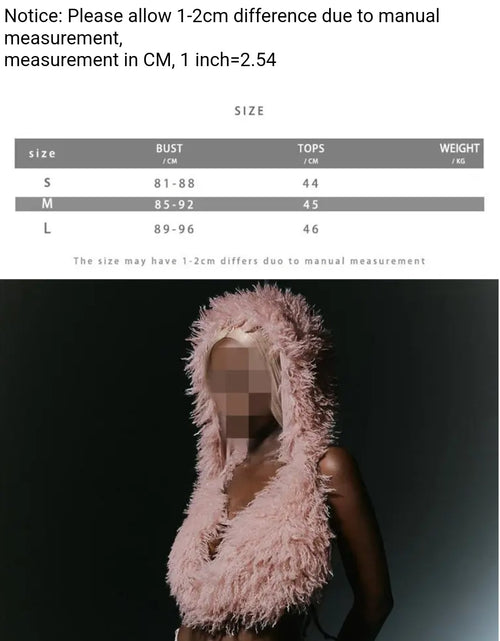 Load image into Gallery viewer, (Free Shipping)(Tariffs included in price) 2025 Fall Winter Fuax Fur Hooded Vests Coat Women Fashion Sleeveless Backless Furry Warm Outwear Tops
