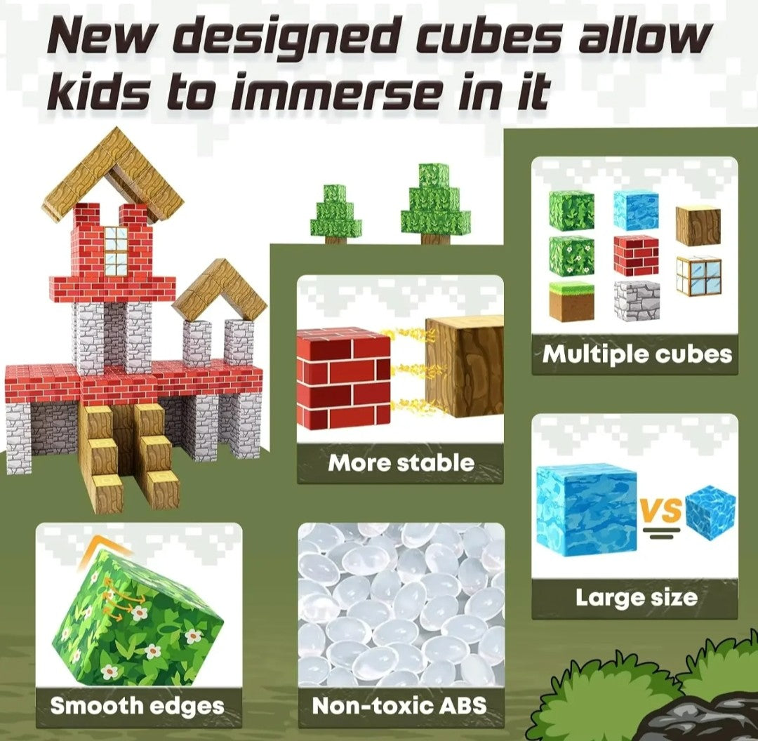 (Free Shipping)(Tariffs included in price) 93 piece magnetic building cube set for boys and girls age 3+ DIY model creative children's Stem sensory toy