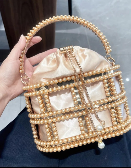 Load image into Gallery viewer, (Free Shipping)(Tariffs included in price) Diamond Metal Birdcage Dress Handbag Women's Chain Clutch Evening Bag
