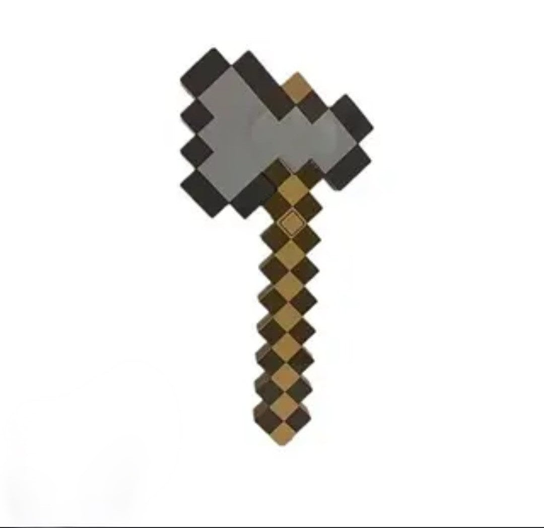 (Free Shipping)(Tariffs included in price) Pixelated 3 in 1 Pick Axe Spear And Axe Interchangeable Kids Toy Building Blocks Play Tools