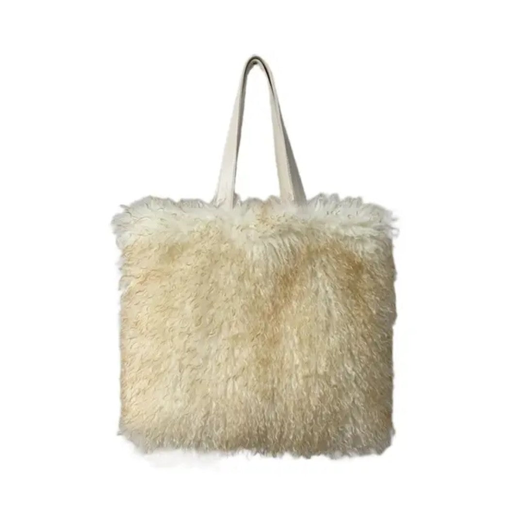 (Free Shipping)Women's Wool Faux Fur Bag Commuter Handbag Fashionable Underarm Bag Large-capacity Shoulder Bag