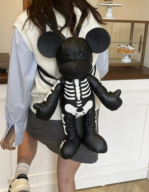 Load image into Gallery viewer, (Free Shipping)(Tariffs included in price) Funny Mouse Bear Backpack PU Leather Artistic Personality Thriller Single Shoulder Crossbody Backpack Halloween Backpacks
