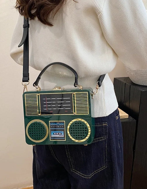 Load image into Gallery viewer, (Free Shipping)(Tariffs included in price) Acrylic Vintage Versatile Creative Radio Handbags Unisex Satchel Metal Punk Shoulder Bag Nostalgia Square Box Bag for women
