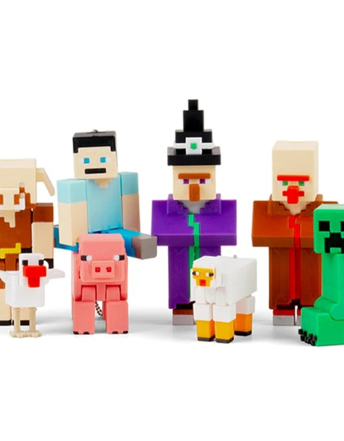 Load image into Gallery viewer, (Free Shipping)(Tariffs included in price) 10 Pack 3D Printed Colorful Pixel Style Flexible Toy Action Figures
