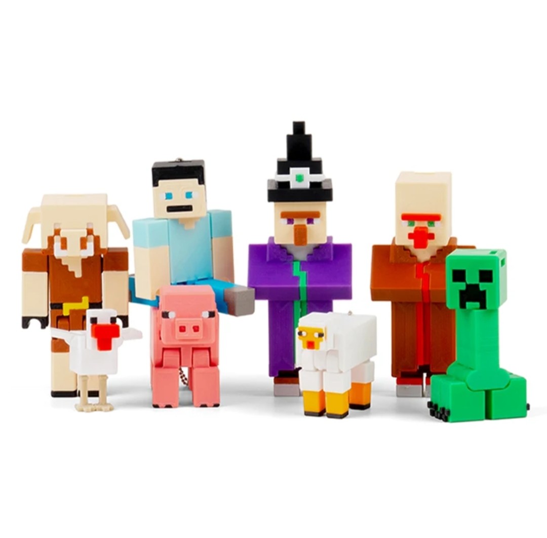 (Free Shipping)(Tariffs included in price) 10 Pack 3D Printed Colorful Pixel Style Flexible Toy Action Figures