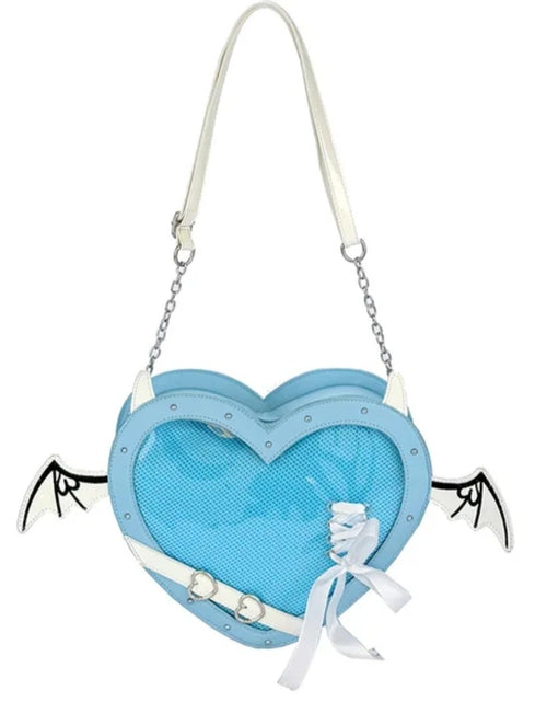 Load image into Gallery viewer, (Free Shipping)(Tariffs included in price) Love Heart Design bag Women New Transparent Crossbody Bags Girls Purses and Handbags Bag for Girls Uniform Bag
