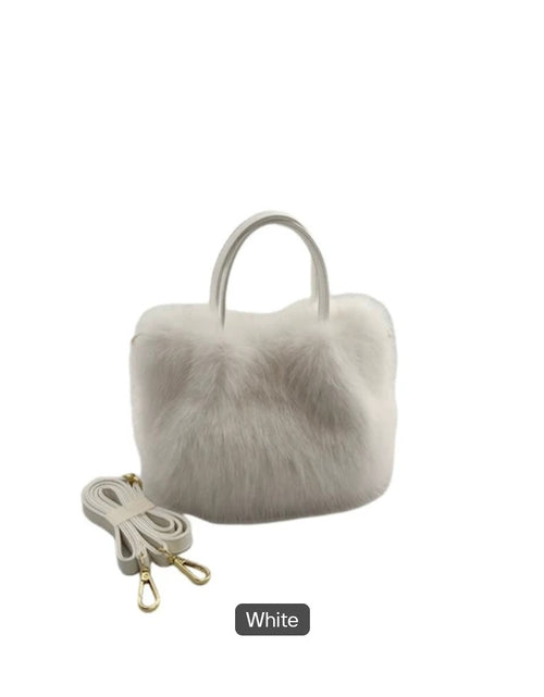 Load image into Gallery viewer, Large Capacity Bucket Bag Fashion Imitation Rabbit Fur Plush Bag Underarm Shoulder Tote Bags Winter Faux Fur Designer Handbag
