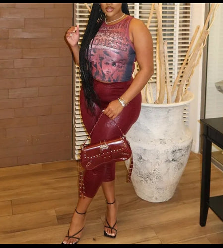 (Free Shipping)(Tariffs included in price) Rhinestone Graphic Print Tank Top Women Summer Y2K Clothes Casual Round Neck Sleeveless Crop Vest