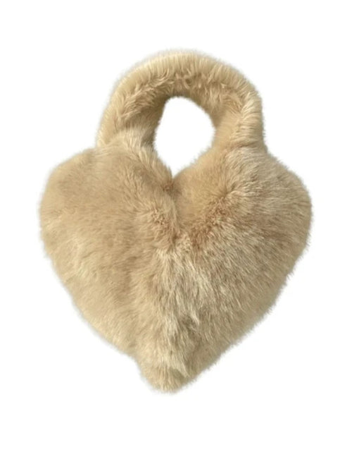 Load image into Gallery viewer, (Free Shipping)(Tariffs included in price) Fuax Fur Feather Love Heart Shaped Underarm Bag Ladies Trendy Long Tassel Plush Shoulder Bag Large Capacity Tote Handbag
