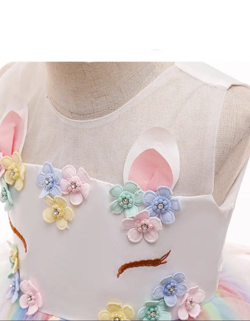 Load image into Gallery viewer, (Free Shipping)(Tariffs included in price) Children's Unicorn Party Princess  Dress Flower Girl Kids Wedding Party Dress
