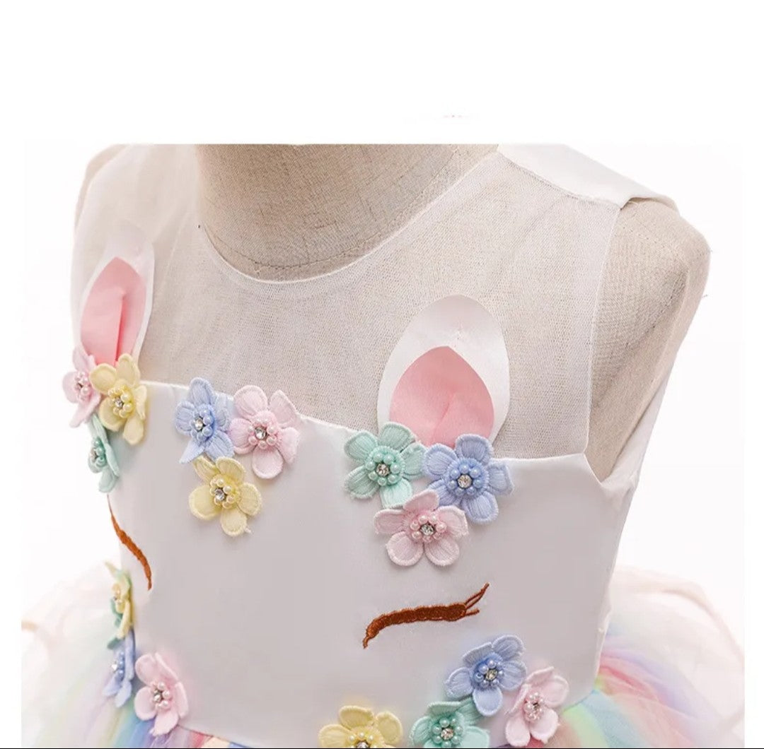 (Free Shipping)(Tariffs included in price) Children's Unicorn Party Princess  Dress Flower Girl Kids Wedding Party Dress