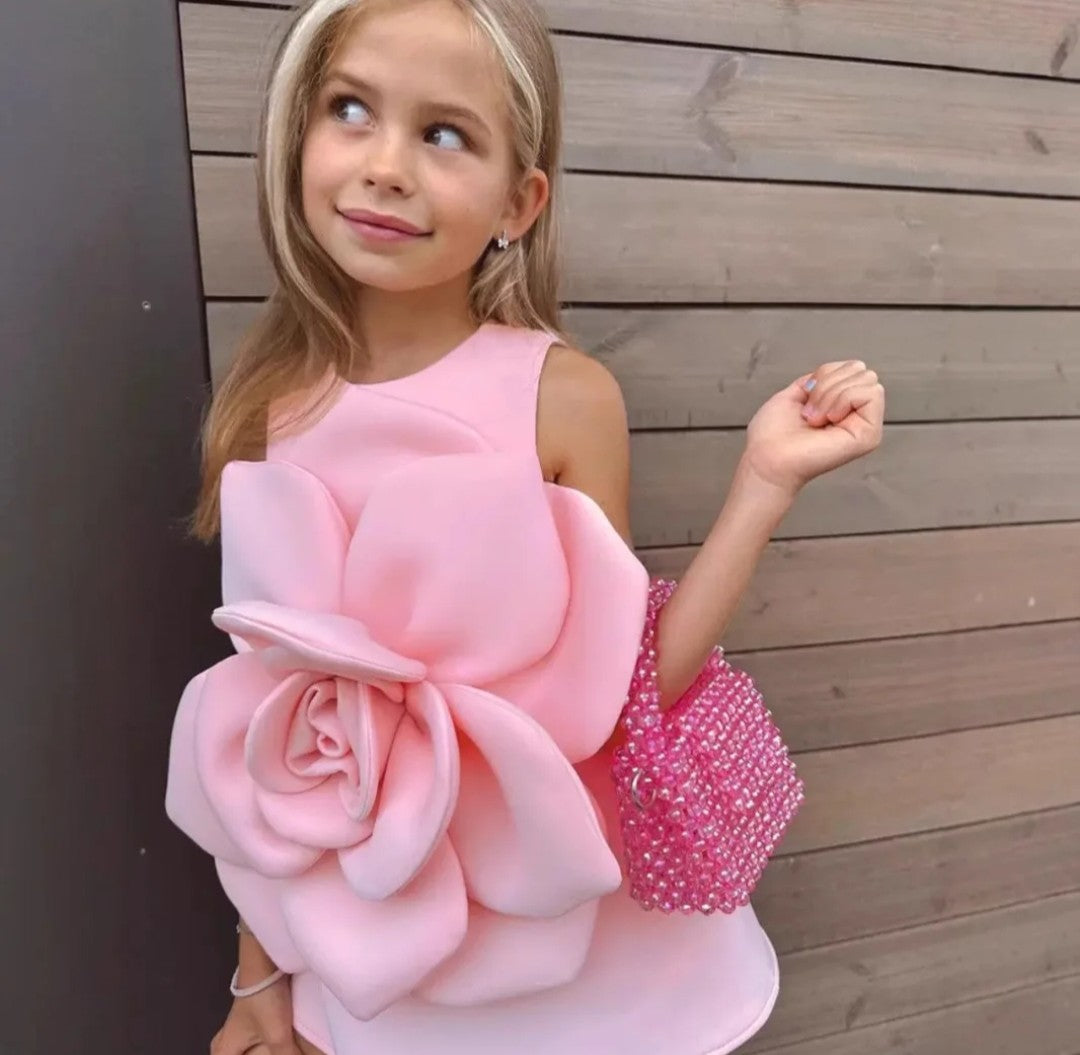 (Free Shipping)(Tariffs included in price) Kids Summer Flower Princess Dress Sleeveless Party Wear