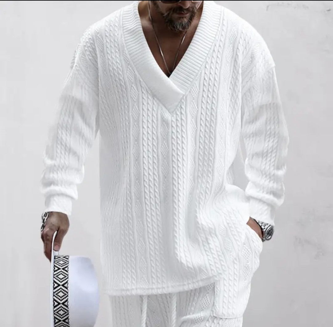 (Free Shipping)(Tariffs included in price) Stylish Jacquard Set For Men Soft Fabric With Stretch Fit Perfect For Relaxing or Casual Occasions