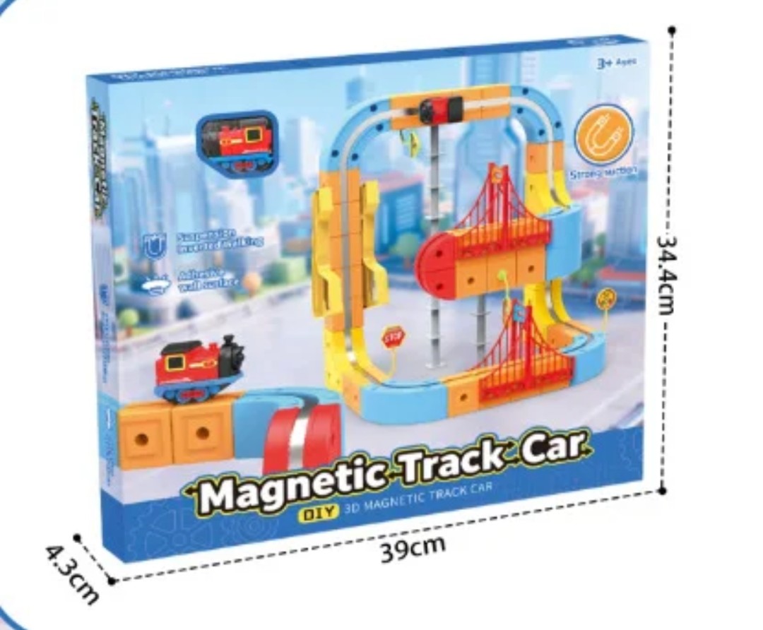 (Free Shipping)(Tariffs included in price)184 PC Plastic Magnetic Train Track Building DIY Kids Toy Set
