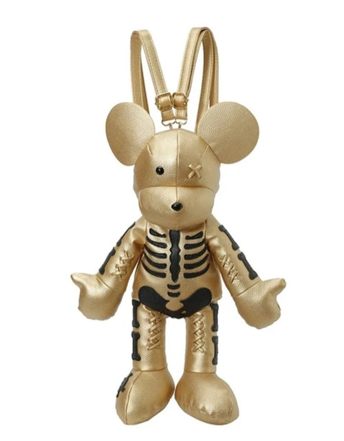 Load image into Gallery viewer, (Free Shipping)(Tariffs included in price) Funny Mouse Bear Backpack PU Leather Artistic Personality Thriller Single Shoulder Crossbody Backpack Halloween Backpacks
