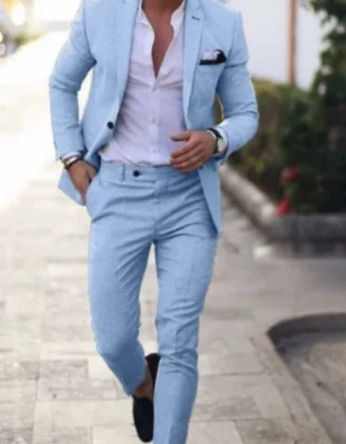 Load image into Gallery viewer, (Free Shipping)Men's 2 Piece Plaid Blazer Digital Print Suit Jacket with Zipper Fly Business Style
