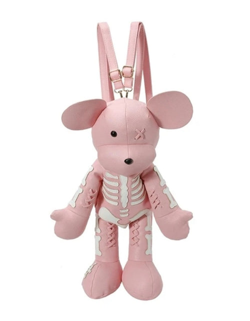 Load image into Gallery viewer, (Free Shipping)(Tariffs included in price) Funny Mouse Bear Backpack PU Leather Artistic Personality Thriller Single Shoulder Crossbody Backpack Halloween Backpacks
