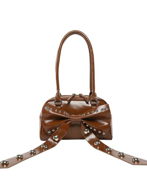 Load image into Gallery viewer, (Free Shipping)(Tariffs included in price) Women's Rivet Bolsos Mujer Motorcycle Bow Bag Underarm Shoulder Bags American Style Sac Femme New Adjustable Strap Bolso
