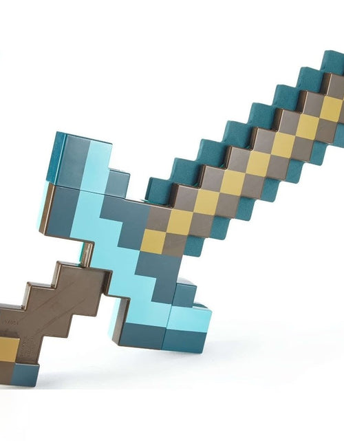 Load image into Gallery viewer, (Free Shipping)(Tariffs included in price) 2 in 1 Pixelated Sword And Axe Kids Block Toy Diamond Sword Mining Axe
