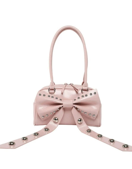 Load image into Gallery viewer, (Free Shipping)(Tariffs included in price) Women's Rivet Bolsos Mujer Motorcycle Bow Bag Underarm Shoulder Bags American Style Sac Femme New Adjustable Strap Bolso
