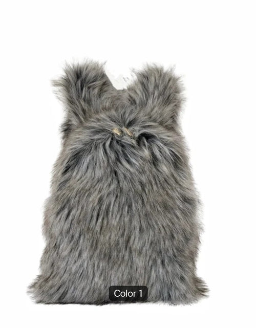 Load image into Gallery viewer, (Free Shipping) Furry Faux Fur Women's Luxury Designer Backpack Handbag Purses Women's Gradient Shoulder Bag Women's Rucksack
