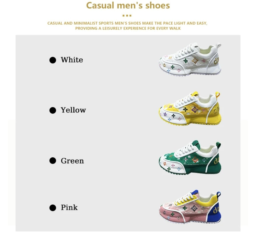 (Free Shipping)(Tariffs included in price) Men's Trendy Breathable Spring and Summer Embroidery Casual Sole Shoes