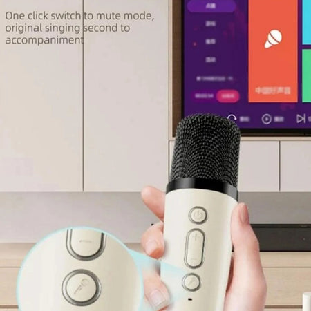 (Free Shipping)(Tariffs included in price) 2 Mic K12 Karaoke Machine Bluetooth Speaker Wireless Microphones RGB LED Colorful Ambient Lights Singing Speaker