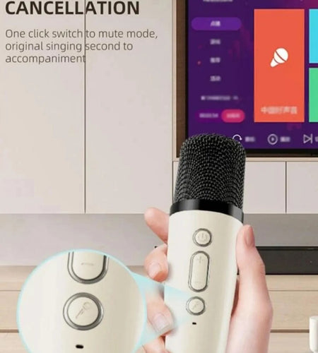 (Free Shipping)(Tariffs included in price) 2 Mic K12 Karaoke Machine Bluetooth Speaker Wireless Microphones RGB LED Colorful Ambient Lights Singing Speaker