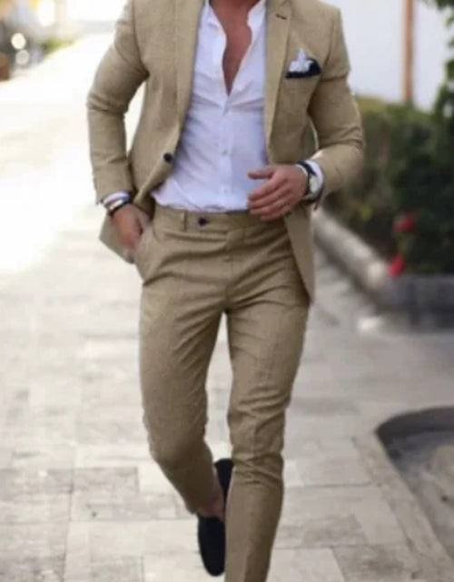 Load image into Gallery viewer, (Free Shipping)Men's 2 Piece Plaid Blazer Digital Print Suit Jacket with Zipper Fly Business Style
