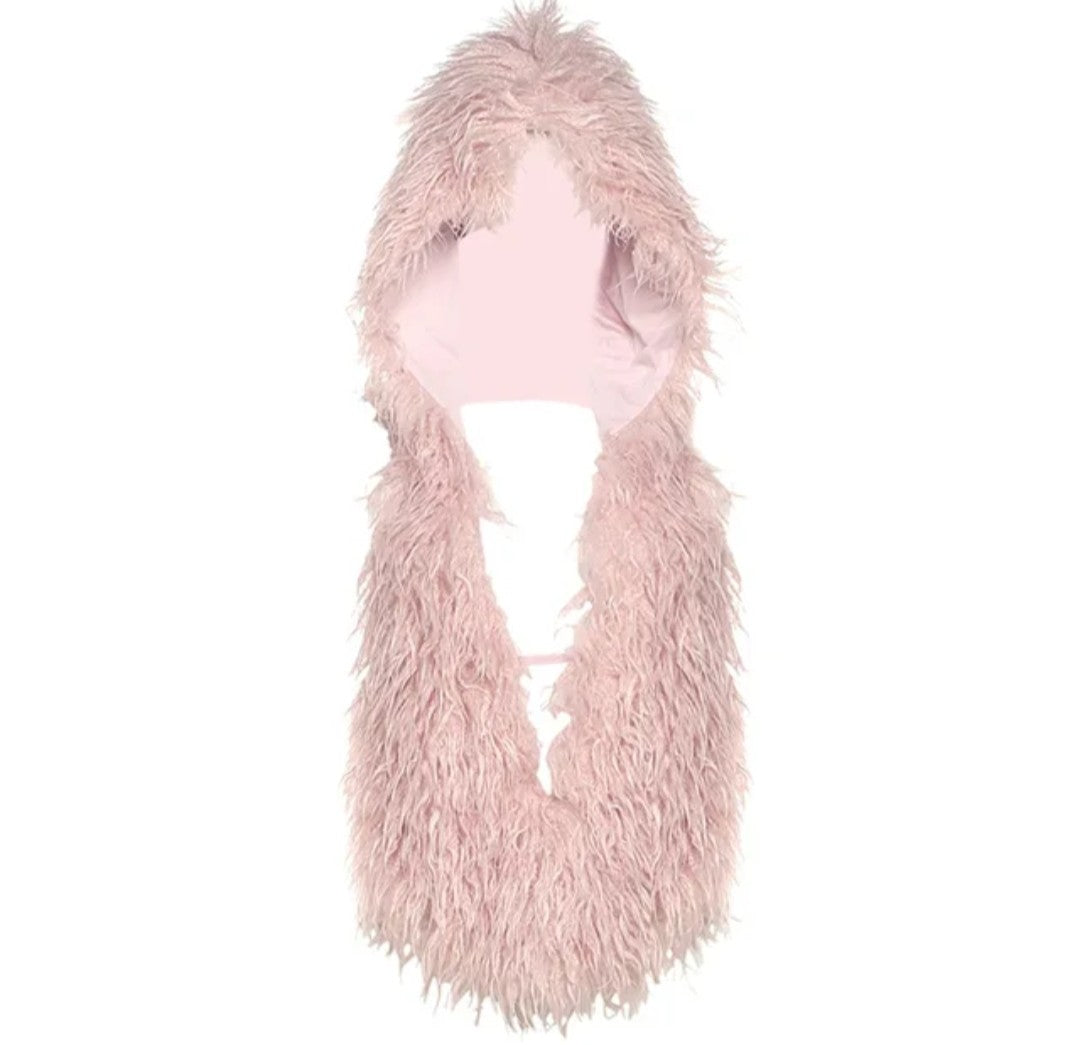 (Free Shipping)(Tariffs included in price) 2025 Fall Winter Fuax Fur Hooded Vests Coat Women Fashion Sleeveless Backless Furry Warm Outwear Tops