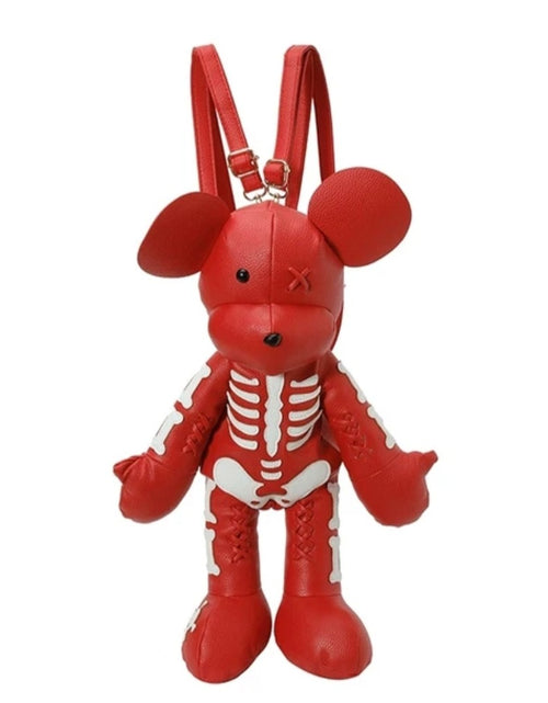 Load image into Gallery viewer, (Free Shipping)(Tariffs included in price) Funny Mouse Bear Backpack PU Leather Artistic Personality Thriller Single Shoulder Crossbody Backpack Halloween Backpacks
