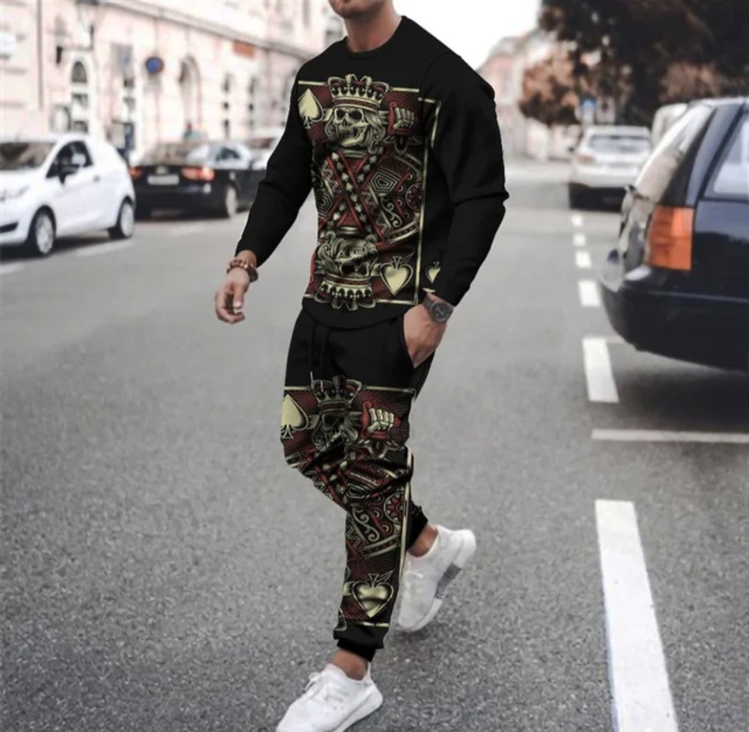 (Free Shipping)(Tariffs included in price) Men's Summer Hip Hop Street Tracksuit Casual Hoodie and Pants Jogging Suit with 3D Print