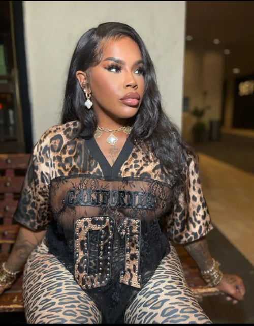 Load image into Gallery viewer, (Free Shipping)(Tariffs included in price) Short Sleeve Lace Shirt Oversized See Through Loose T-shirt
