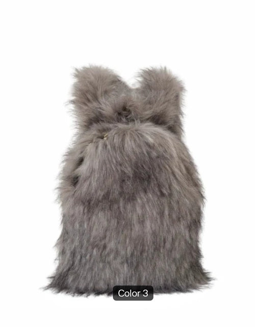 Load image into Gallery viewer, (Free Shipping) Furry Faux Fur Women's Luxury Designer Backpack Handbag Purses Women's Gradient Shoulder Bag Women's Rucksack
