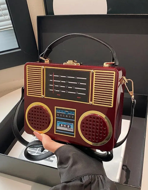 Load image into Gallery viewer, (Free Shipping)(Tariffs included in price) Acrylic Vintage Versatile Creative Radio Handbags Unisex Satchel Metal Punk Shoulder Bag Nostalgia Square Box Bag for women
